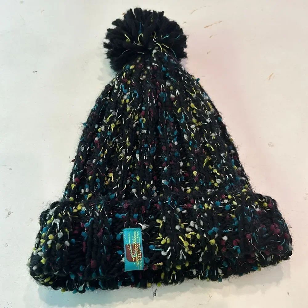 Burton beanie, black with green yellow burgundy and white flecks